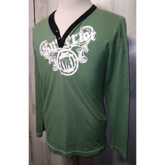 Levi's Men's "Type 1 tm Jeans" Long Sleeve T-Shirt Size Large Green - Picture 3 of 6